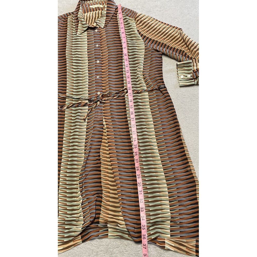 Soft Surroundings Tunic Dress Large Multicolor Geometric Popover Tie Semi Sheer - Picture 5 of 9